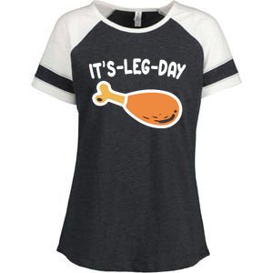 Its Leg Day Funny Thanksgiving Gym Enza Ladies Jersey Colorblock Tee