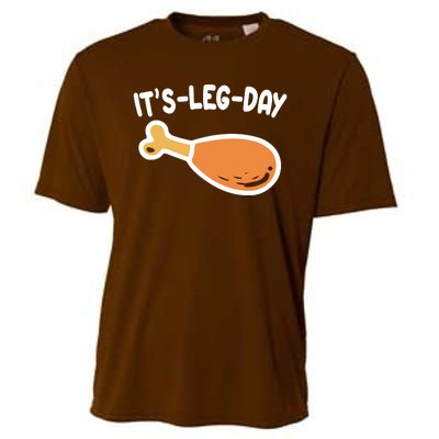 Its Leg Day Funny Thanksgiving Gym Cooling Performance Crew T-Shirt