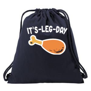 Its Leg Day Funny Thanksgiving Gym Drawstring Bag