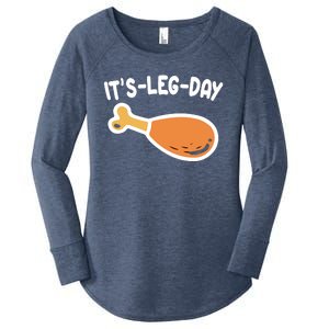 Its Leg Day Funny Thanksgiving Gym Women's Perfect Tri Tunic Long Sleeve Shirt