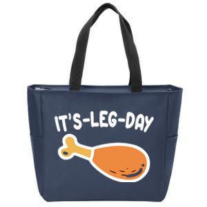 Its Leg Day Funny Thanksgiving Gym Zip Tote Bag