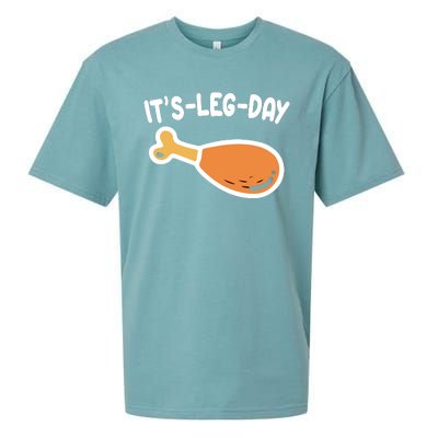 Its Leg Day Funny Thanksgiving Gym Sueded Cloud Jersey T-Shirt