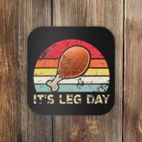 It's Leg Day Turkey Legs retroThanksgiving Coaster