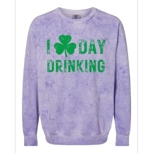 I Love Day Drinking Shamrock Heart Love St PaddyS Day Colorblast Crewneck Sweatshirt