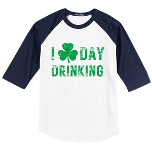 I Love Day Drinking Shamrock Heart Love St PaddyS Day Baseball Sleeve Shirt