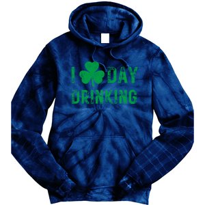 I Love Day Drinking Shamrock Heart Love St PaddyS Day Tie Dye Hoodie