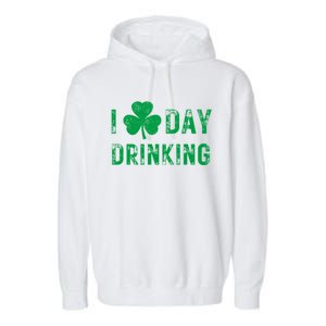 I Love Day Drinking Shamrock Heart Love St PaddyS Day Garment-Dyed Fleece Hoodie