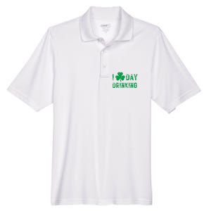 I Love Day Drinking Shamrock Heart Love St PaddyS Day Men's Origin Performance Pique Polo