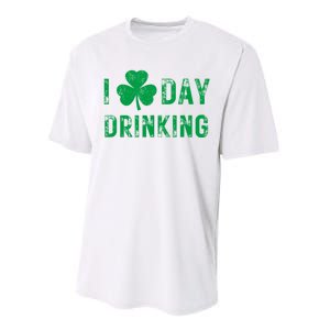 I Love Day Drinking Shamrock Heart Love St PaddyS Day Performance Sprint T-Shirt