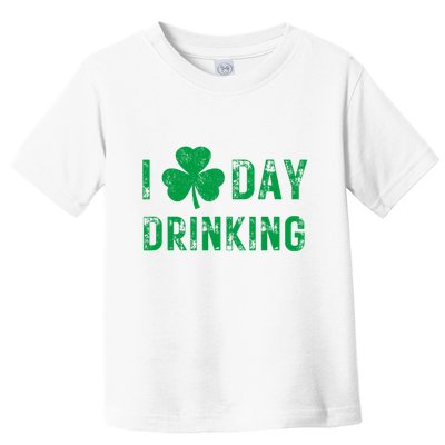I Love Day Drinking Shamrock Heart Love St PaddyS Day Toddler T-Shirt