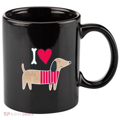 I Love Dachshund Cute Puppy Dog Doggy Lover Cute Gift 11oz C Handle Ceramic Mug