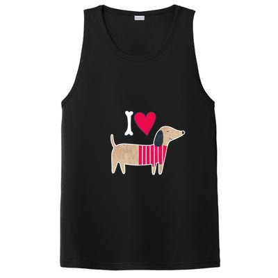 I Love Dachshund Cute Puppy Dog Doggy Lover Cute Gift PosiCharge Competitor Tank