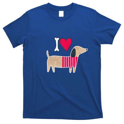 I Love Dachshund Cute Puppy Dog Doggy Lover Cute Gift T-Shirt