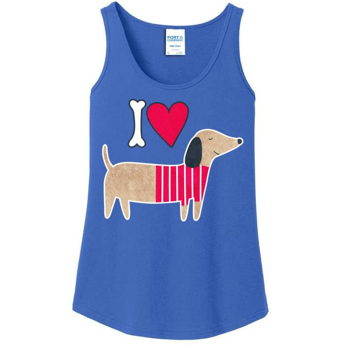 I Love Dachshund Cute Puppy Dog Doggy Lover Cute Gift Ladies Essential Tank