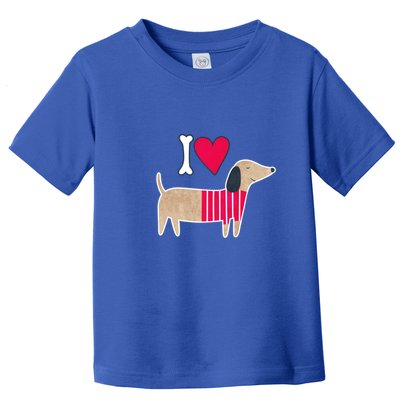 I Love Dachshund Cute Puppy Dog Doggy Lover Cute Gift Toddler T-Shirt