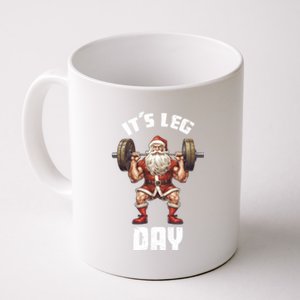 Its Leg Day Santa Claus Exercise Christmas Barbell Squat Fun Gift Coffee Mug