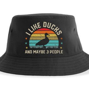 I Like Ducks & Maybe 3 People Sarcastic Duck Animal Lover Sustainable Bucket Hat