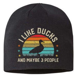 I Like Ducks & Maybe 3 People Sarcastic Duck Animal Lover Sustainable Beanie