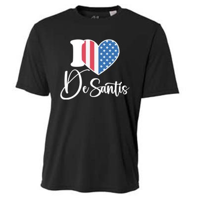 I Love DeSantis Ron DeSantis 24 American Heart Flag Cooling Performance Crew T-Shirt