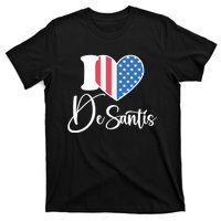 I Love DeSantis Ron DeSantis 24 American Heart Flag T-Shirt