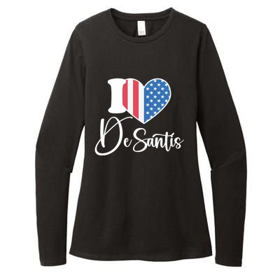 I Love DeSantis Ron DeSantis 24 American Heart Flag Womens CVC Long Sleeve Shirt