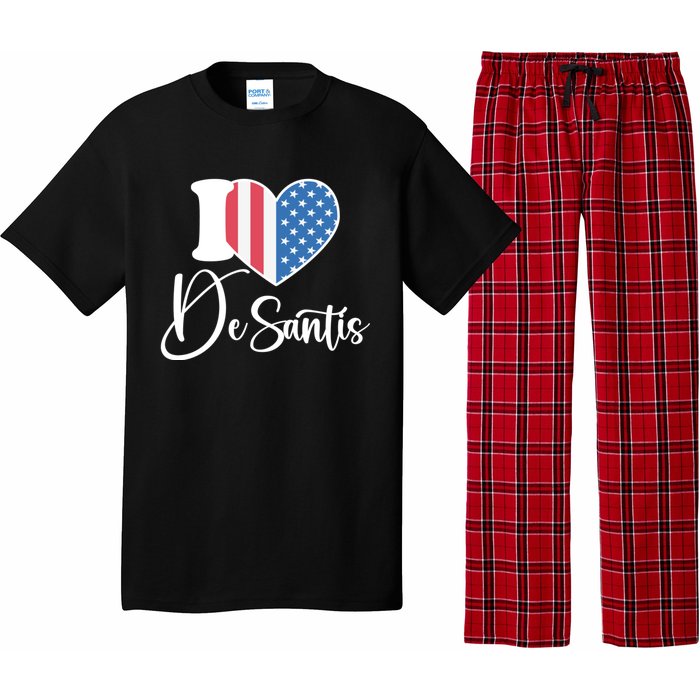 I Love DeSantis Ron DeSantis 24 American Heart Flag Pajama Set