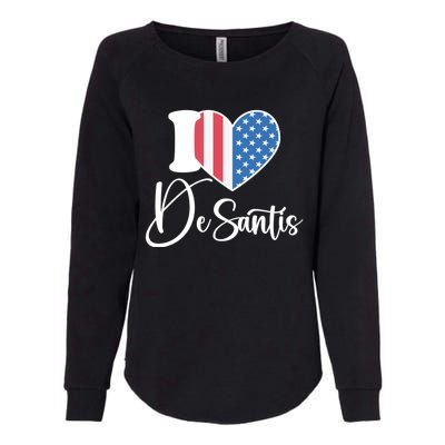 I Love DeSantis Ron DeSantis 24 American Heart Flag Womens California Wash Sweatshirt