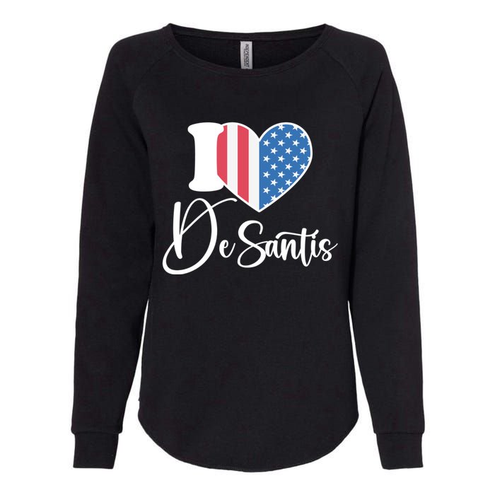 I Love DeSantis Ron DeSantis 24 American Heart Flag Womens California Wash Sweatshirt