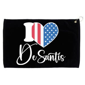 I Love DeSantis Ron DeSantis 24 American Heart Flag Grommeted Golf Towel