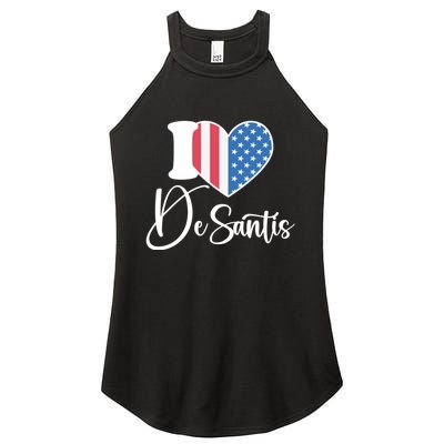 I Love DeSantis Ron DeSantis 24 American Heart Flag Women's Perfect Tri Rocker Tank