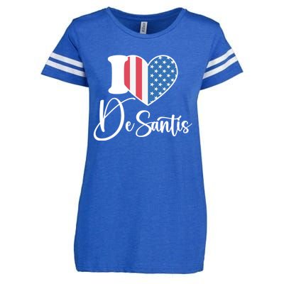 I Love DeSantis Ron DeSantis 24 American Heart Flag Enza Ladies Jersey Football T-Shirt