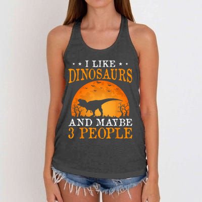 I Like Dinosaurs And Maybe 3 People Women's Knotted Racerback Tank