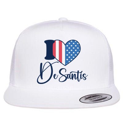 I Love DeSantis Ron DeSantis 24 American Heart Flag Flatbill Hat