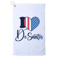 I Love DeSantis Ron DeSantis 24 American Heart Flag Platinum Collection Golf Towel