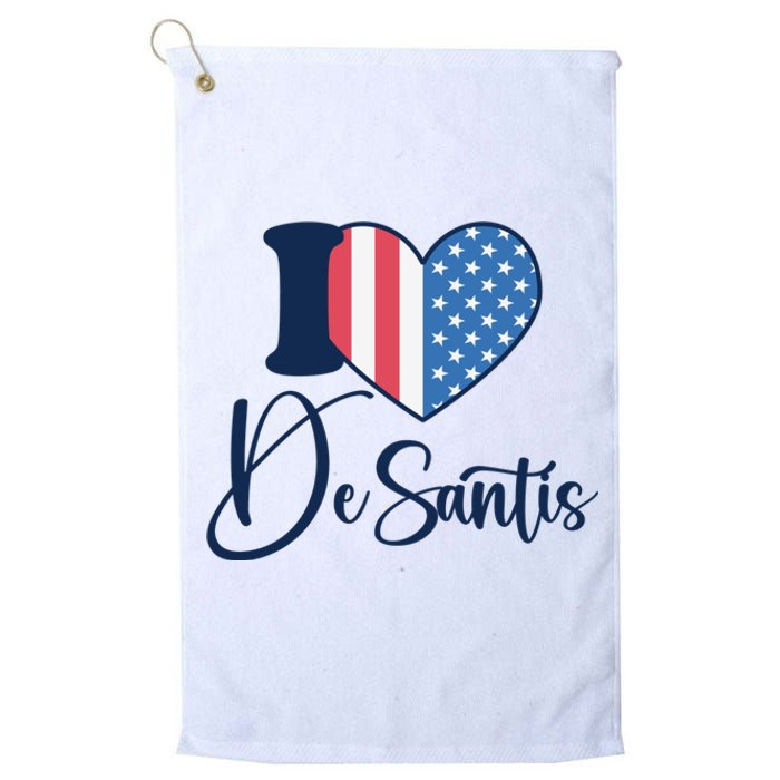 I Love DeSantis Ron DeSantis 24 American Heart Flag Platinum Collection Golf Towel