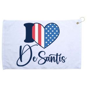 I Love DeSantis Ron DeSantis 24 American Heart Flag Grommeted Golf Towel