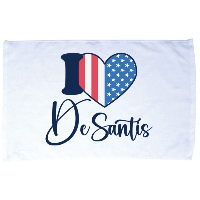 I Love DeSantis Ron DeSantis 24 American Heart Flag Microfiber Hand Towel