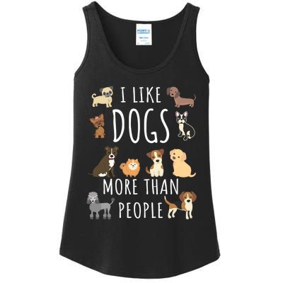 I Like Dogs More Than People Gift Ladies Essential Tank