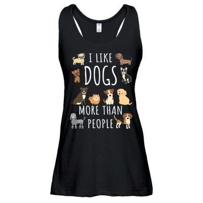 I Like Dogs More Than People Gift Ladies Essential Flowy Tank