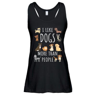 I Like Dogs More Than People Gift Ladies Essential Flowy Tank