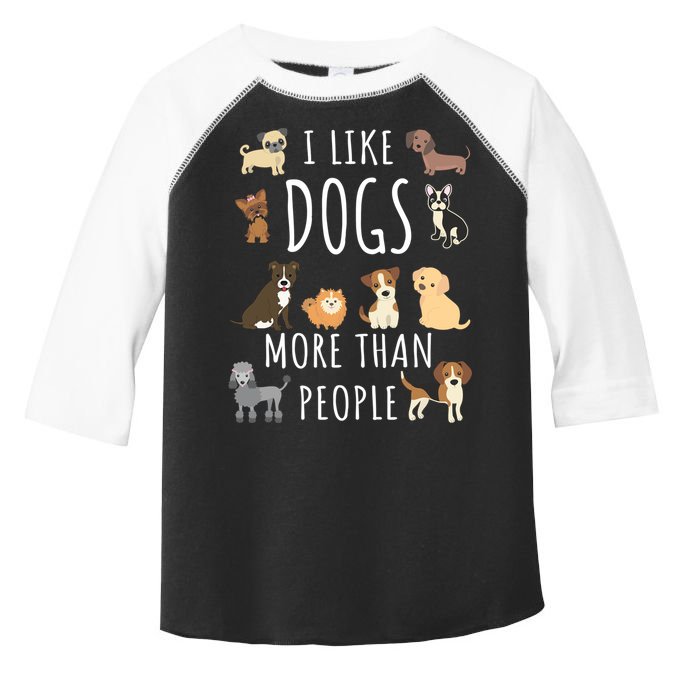 I Like Dogs More Than People Gift Toddler Fine Jersey T-Shirt