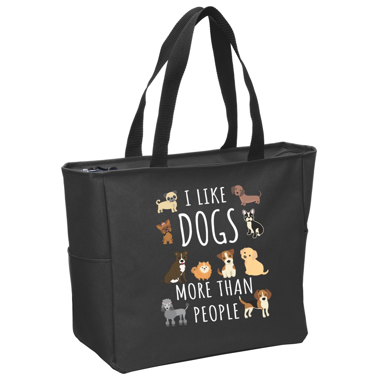 I Like Dogs More Than People Gift Zip Tote Bag