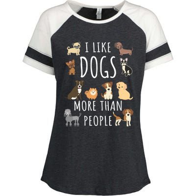 I Like Dogs More Than People Gift Enza Ladies Jersey Colorblock Tee