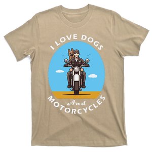 I Love Dogs And Motorcycles Biker Dog Lover T-Shirt