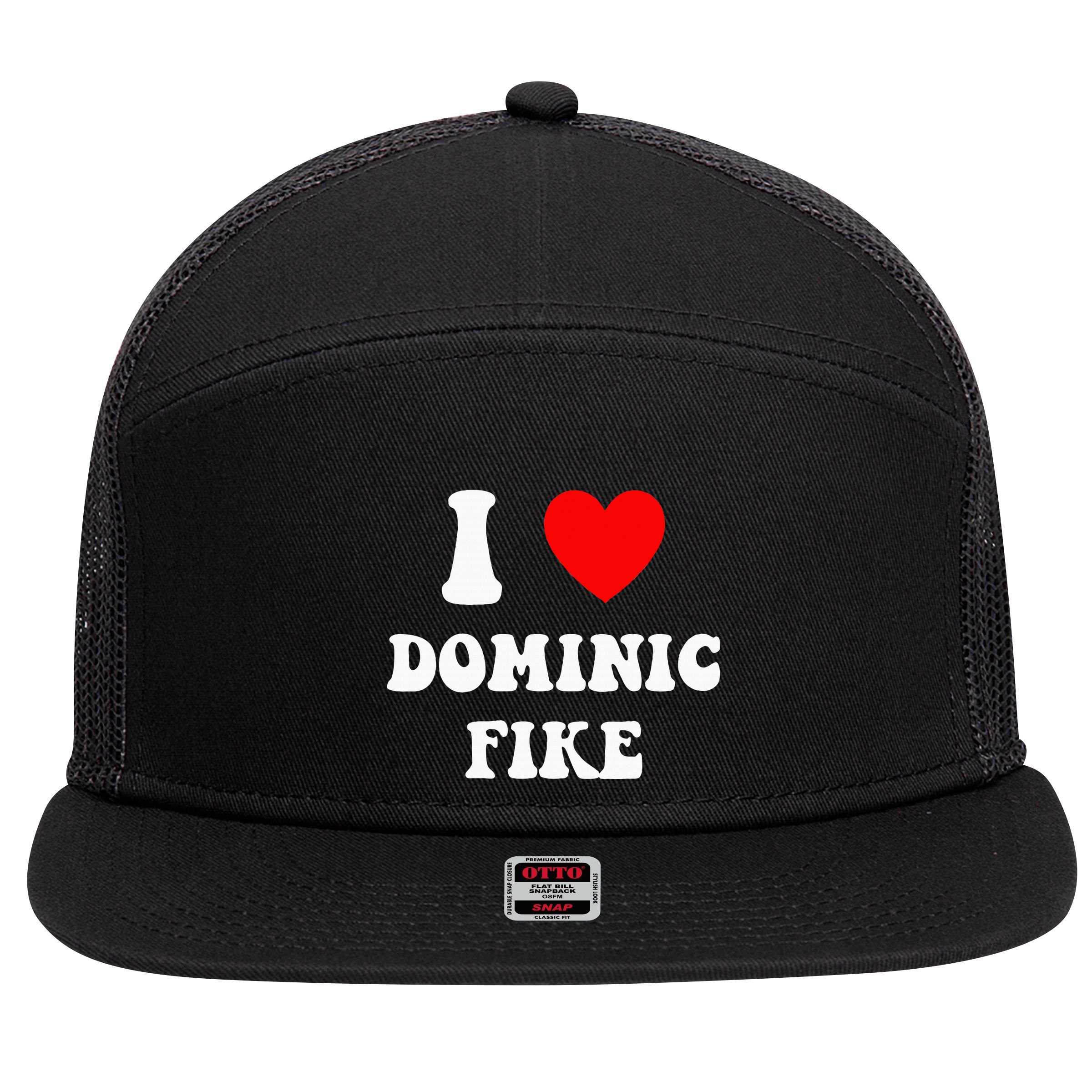 I Love Dominic Fike 7 Panel Mesh Trucker Snapback Hat