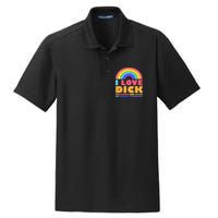 I Love Dicking Around Rainbow Fantasy Football Loser Trophy Dry Zone Grid Polo