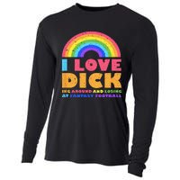 I Love Dicking Around Rainbow Fantasy Football Loser Trophy Cooling Performance Long Sleeve Crew