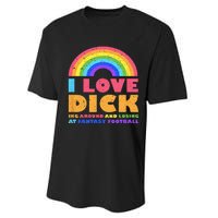 I Love Dicking Around Rainbow Fantasy Football Loser Trophy Performance Sprint T-Shirt