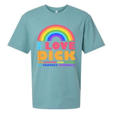 I Love Dicking Around Rainbow Fantasy Football Loser Trophy Sueded Cloud Jersey T-Shirt