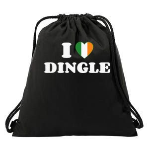 I Love Dingle Ireland Flag Irish Heart Saint Patricks Day Drawstring Bag